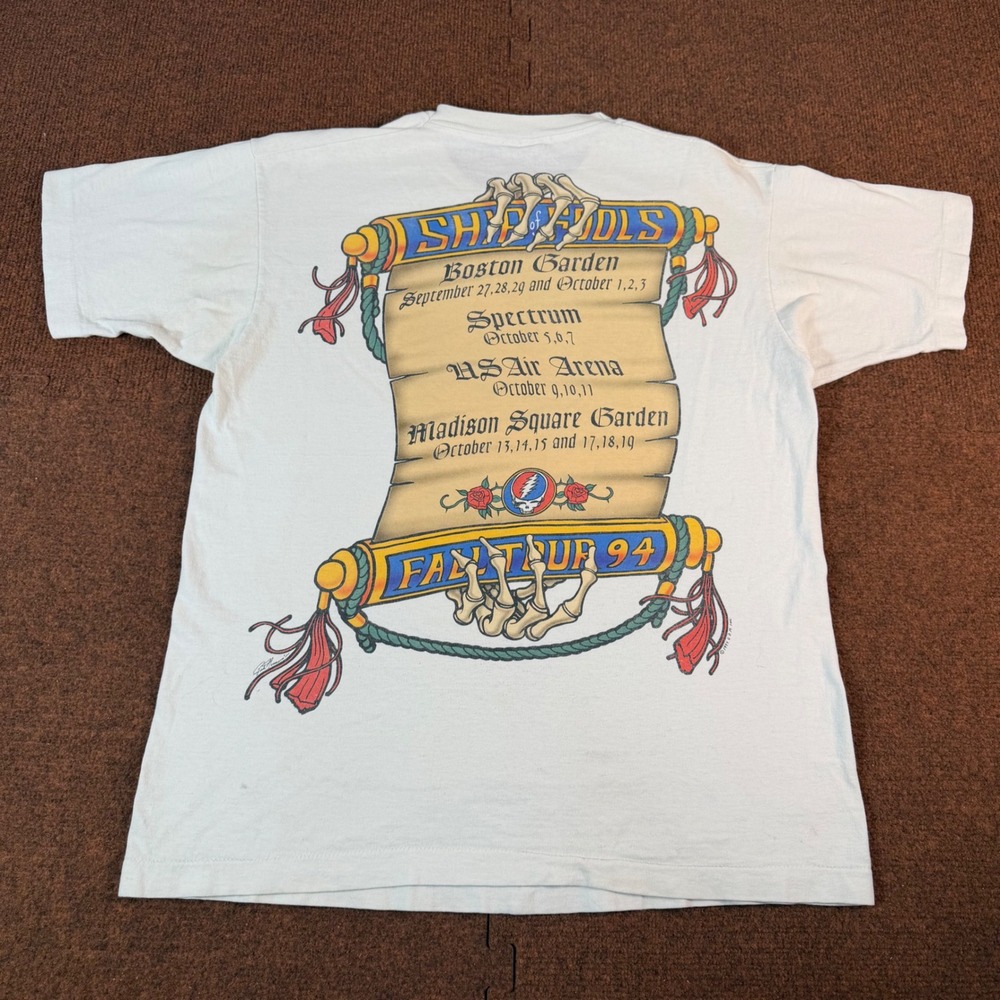 Vintage Liquid Blue Grateful Dead Ship of Fools Fall Tour 1994 White T-Shirt L - Picture 6 of 8